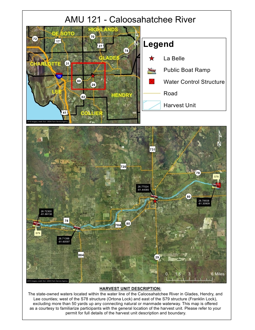 caloosahatchee river alligator harvest map